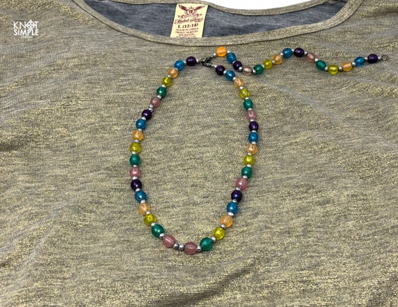 Multi-Colored Beaded Necklace with Extender - image 2