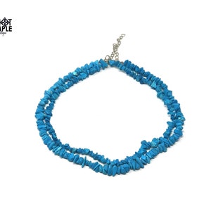 Vintage Turquoise Nugget Necklaces: Elegant Retro Statement Jewelry (Pair of 2)