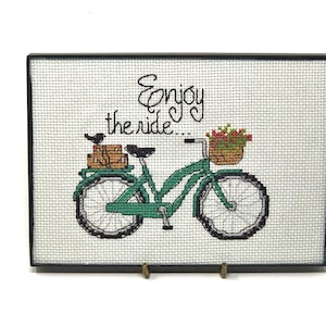 Handcrafted Bicycle Needlepoint Art, Unique Cycling Decor for Wall ...