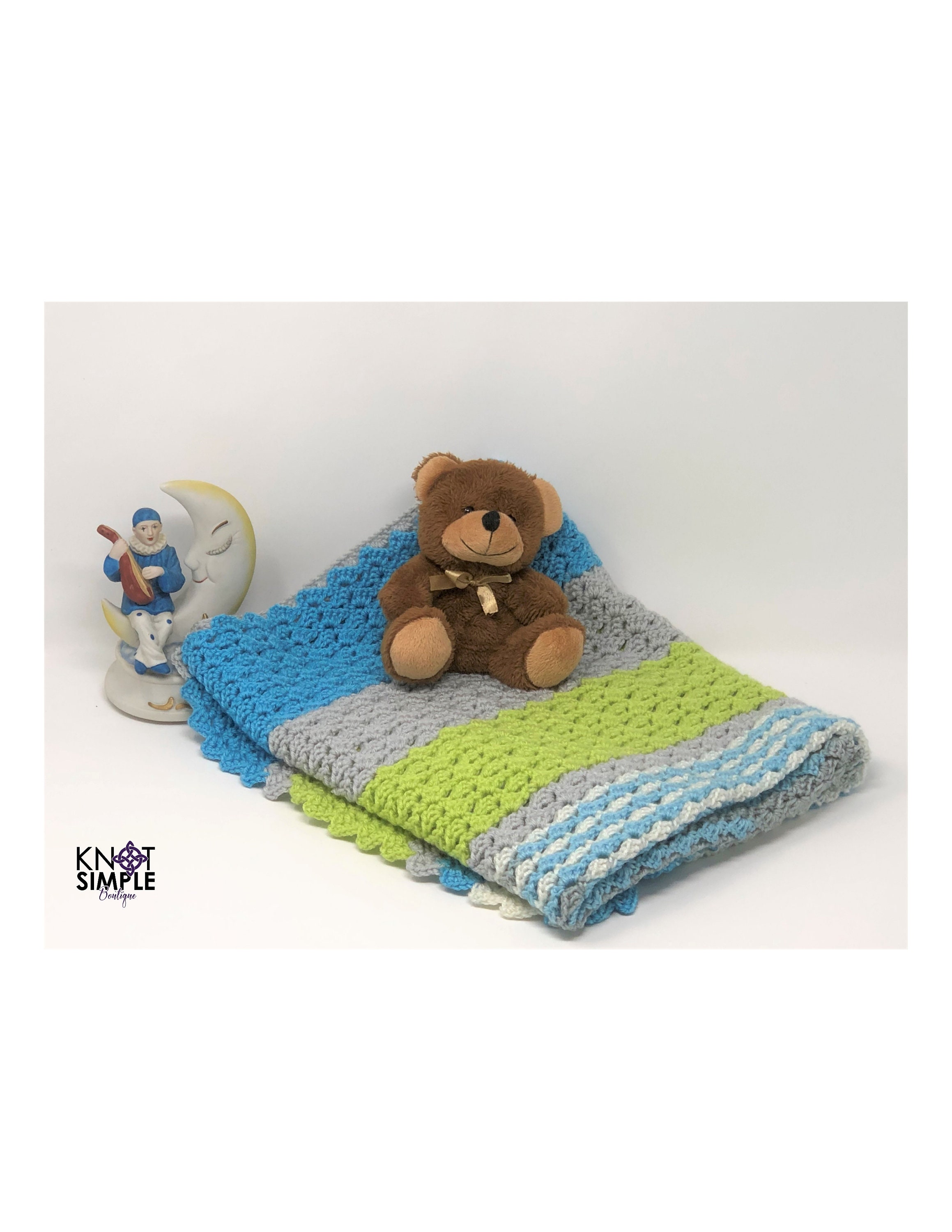 Blue and Green Baby Blanket Etsy