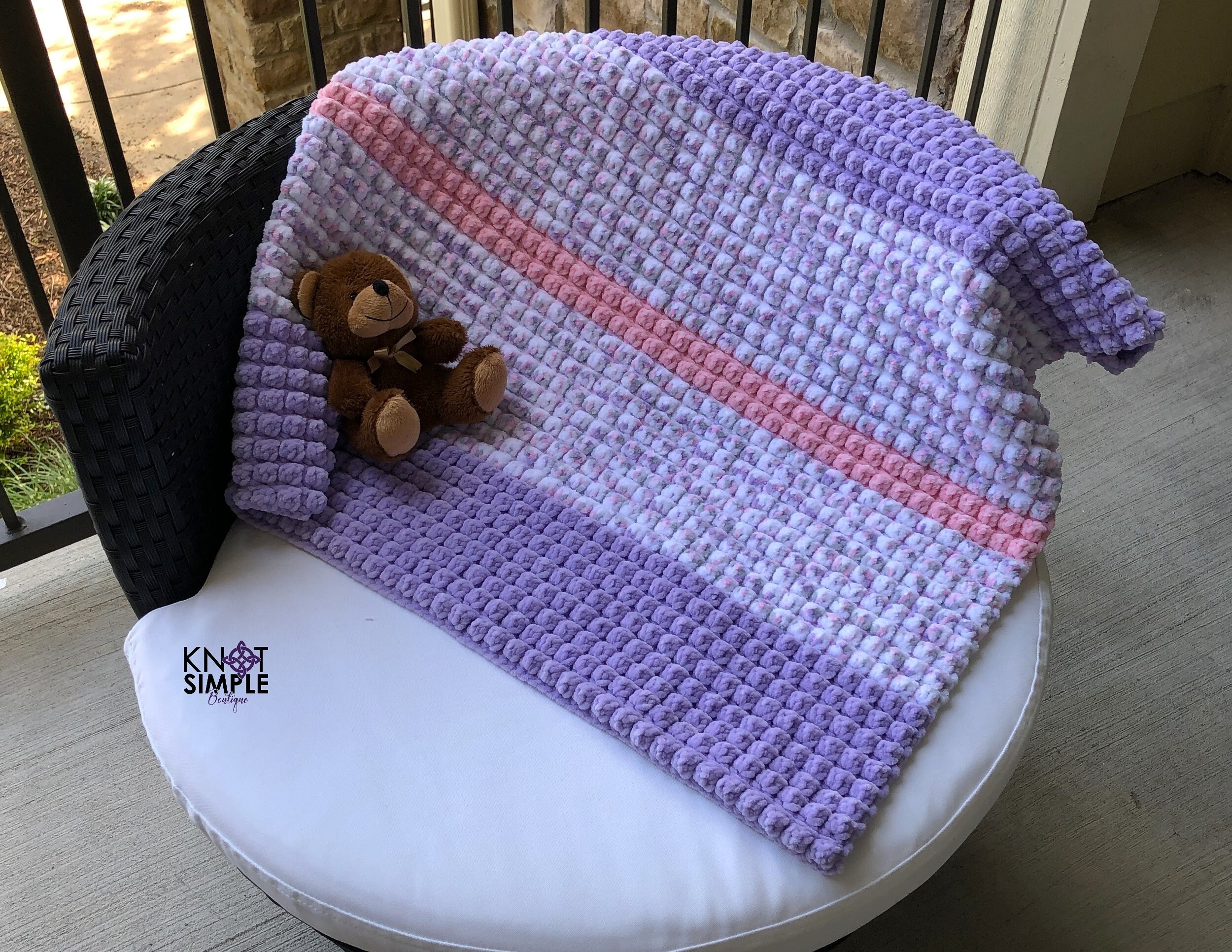 Lilac Nursery Pram Blanket Crochet Crib Blanket Pink Etsy