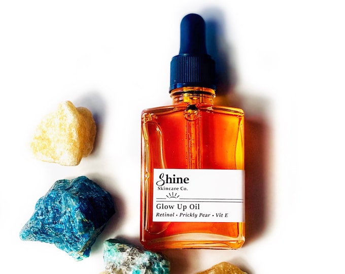 Retinol Glow Facial Oil: Organic, Vegan Skincare with Crystal Infusion