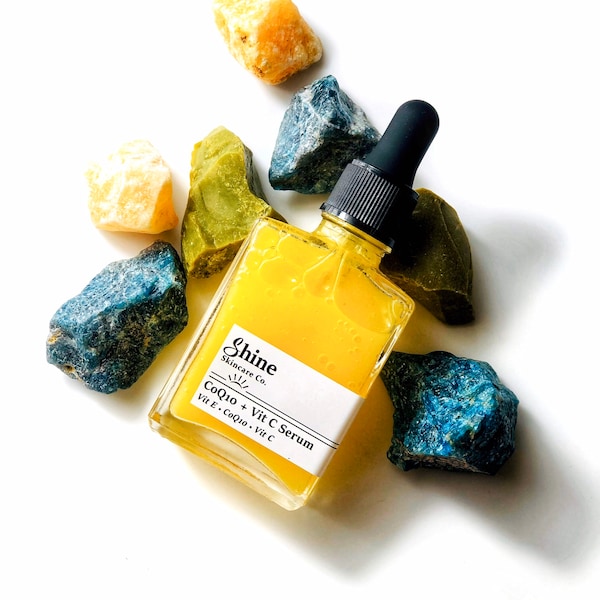 Sérum de vitamina C - Cuidado natural de la piel con CoQ10, vitamina E y ceramidas