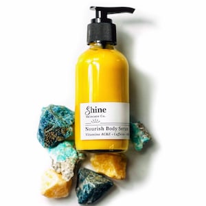 Organic Nourish Body Serum: Vitamin A, C & E, Caffeine - 4 oz
