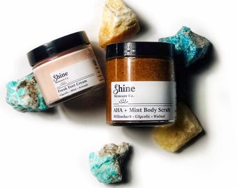 Skincare Gift Set - Glycolic Foot Cream and AHA Walnut Scrub