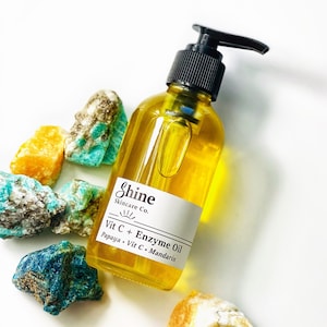 Huile pour le corps à la vitamine C avec enzyme - Huile pour le corps biologique - Soins de la peau naturels - Huile pour le corps après la douche - Soins de la peau zéro déchet