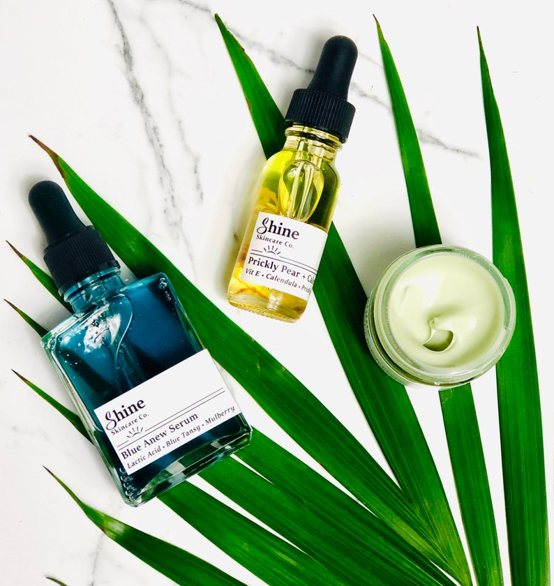 Natural Skincare Set: Lactic Acid Serum, Prickly Pear Oil, Organic Moisturizer bild 2