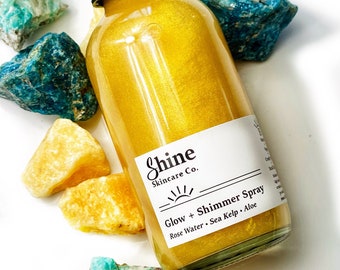 Shimmer Spray - Facial Toner - Makeup Setting Spray - Rose Water Toner - Face Toner - Hydrating Toner - Highlight - Zero Waste Skincare