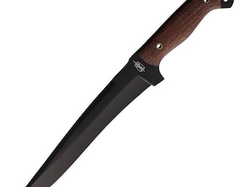 Custom Handmade Fisherman Filet 1095 High Carbon Steel Walnut Burl Handle Knife (Leather Sheath Included)