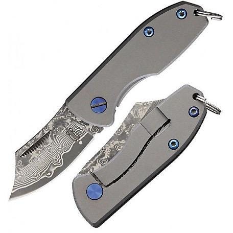 Handmade VG10 Damascus Steel folding pocket knife with frame lock (Titanium Handle)