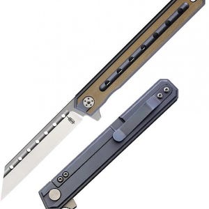 Sleek Frame lock Pocket Knife With D2 Blade and Titanium Handle (Pocket Clip)