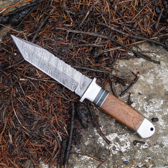 Custom Handmade 1095 Damascus Steel Tanto Fixed Blade Hunting Etsy