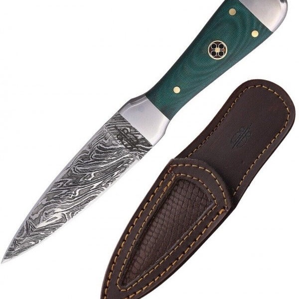 Custom Handmade Fixed Blade Bodice Knife With Mosaic Pins and Leather Sheath (Micarta Handle)