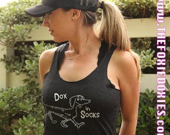 DOX IN SOCKS Women's Tank Top in Vintage Black