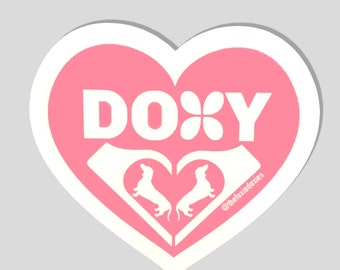 DOXY Pink Heart Stickers