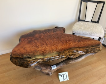 table, burl table, redwood burl table, artisan table, custom-made table, handmade table, coffee tables, furmiture, living room furniture