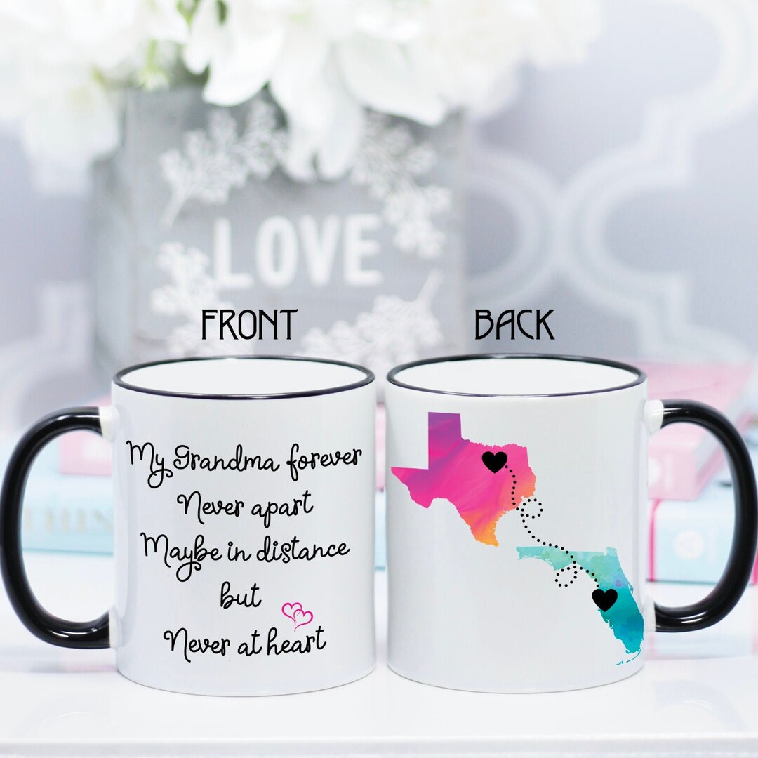 Grandma, Personalized Long Distance Mug, Custom Name, Gift for Grandma ...
