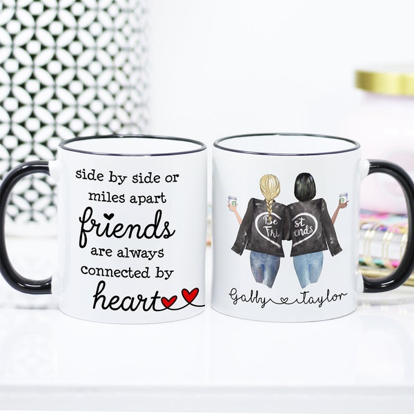 Personalized Best Friend Mug, Best Friend Gift, Friend Mug, Besties, Custom Mug, Long Distance Gift, Coffee Cup, Friendship, BFF