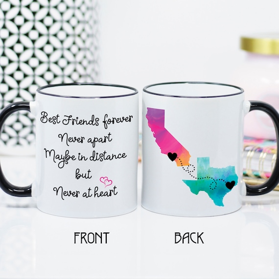 Personalized best friend birthday gifts Coffee Mug Long Distance  Relationship - Wooden Dock - 2328