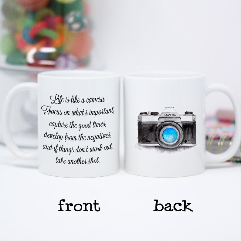 Camera Mug Life is Like a Camera Inspirational Quote Etsy