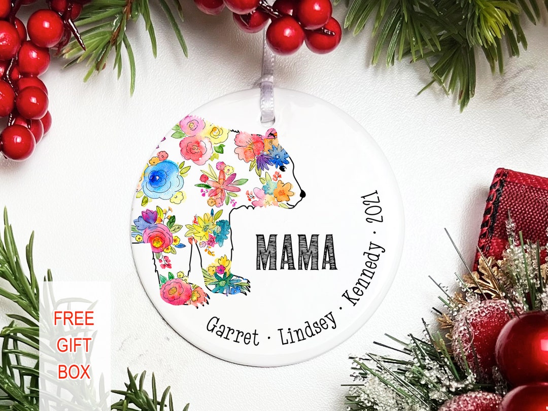 Mama Bear Ornament Personalized Customizable Ornament With Names and ...