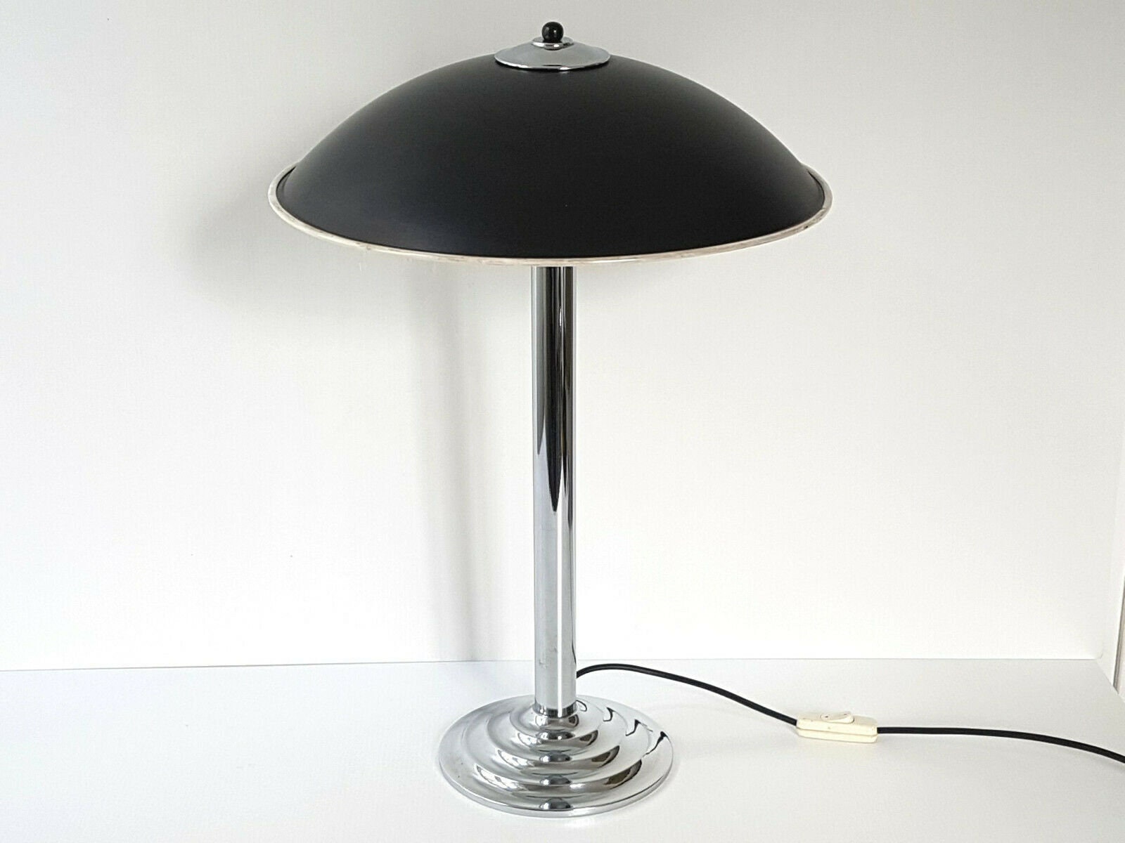 Lampe de Table Vintage Champignon 1960 en Chrome & Acier 60S 1960S