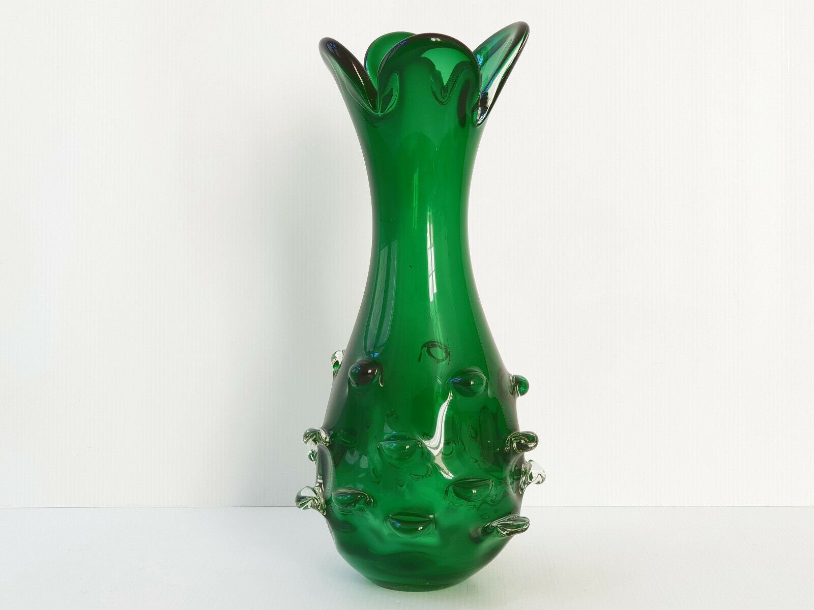 Important Vase Vintage 1960 en Verre de Murano Vert 60S 1960S