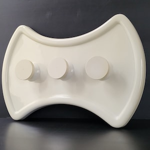Coat rack wall hook vintage 1970 space age molded plastic 70s 1970s 70s