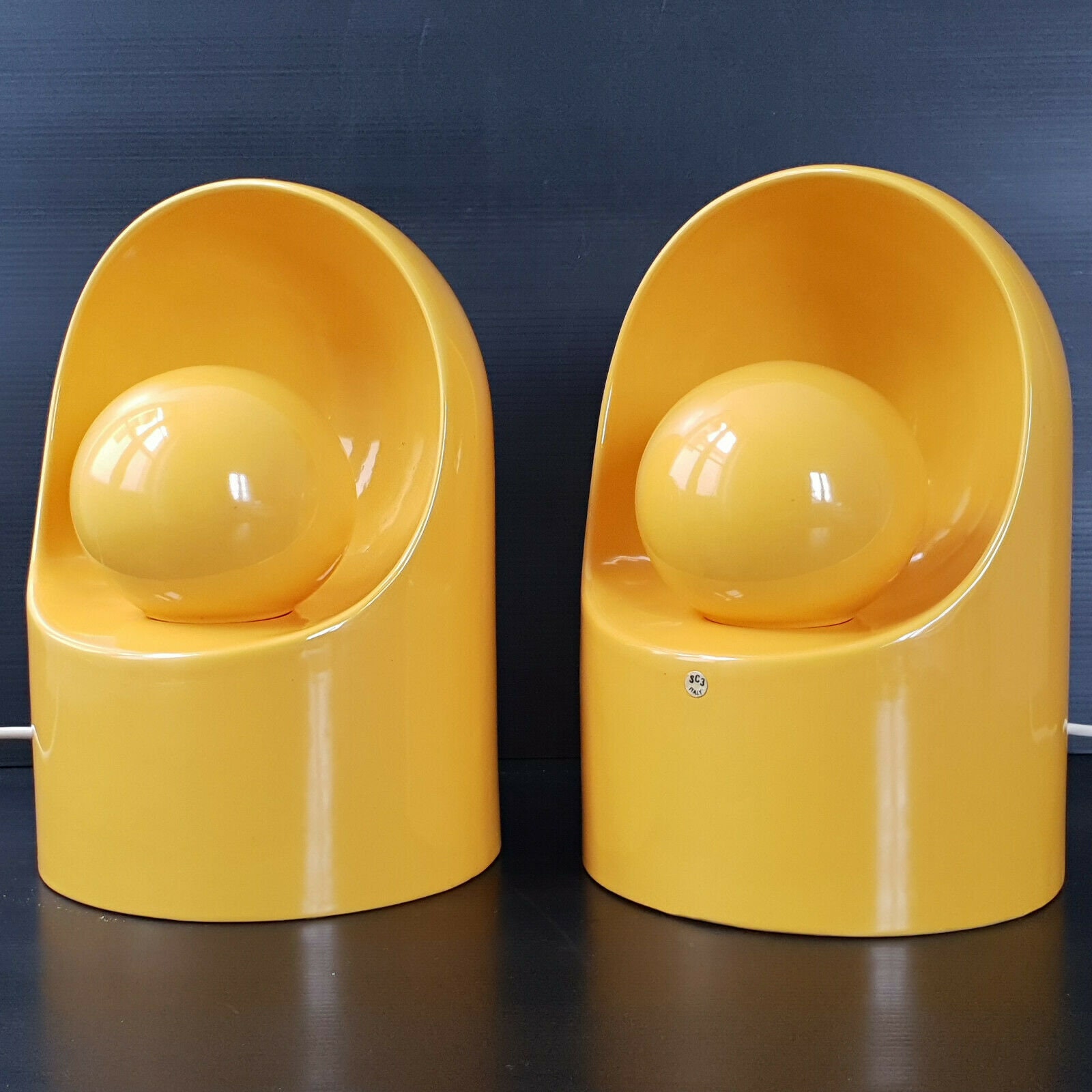 Paire de Lampes Vintage 1960 Sc3 Marcello Cuneo Pour Gabbianelli 60S Space Age