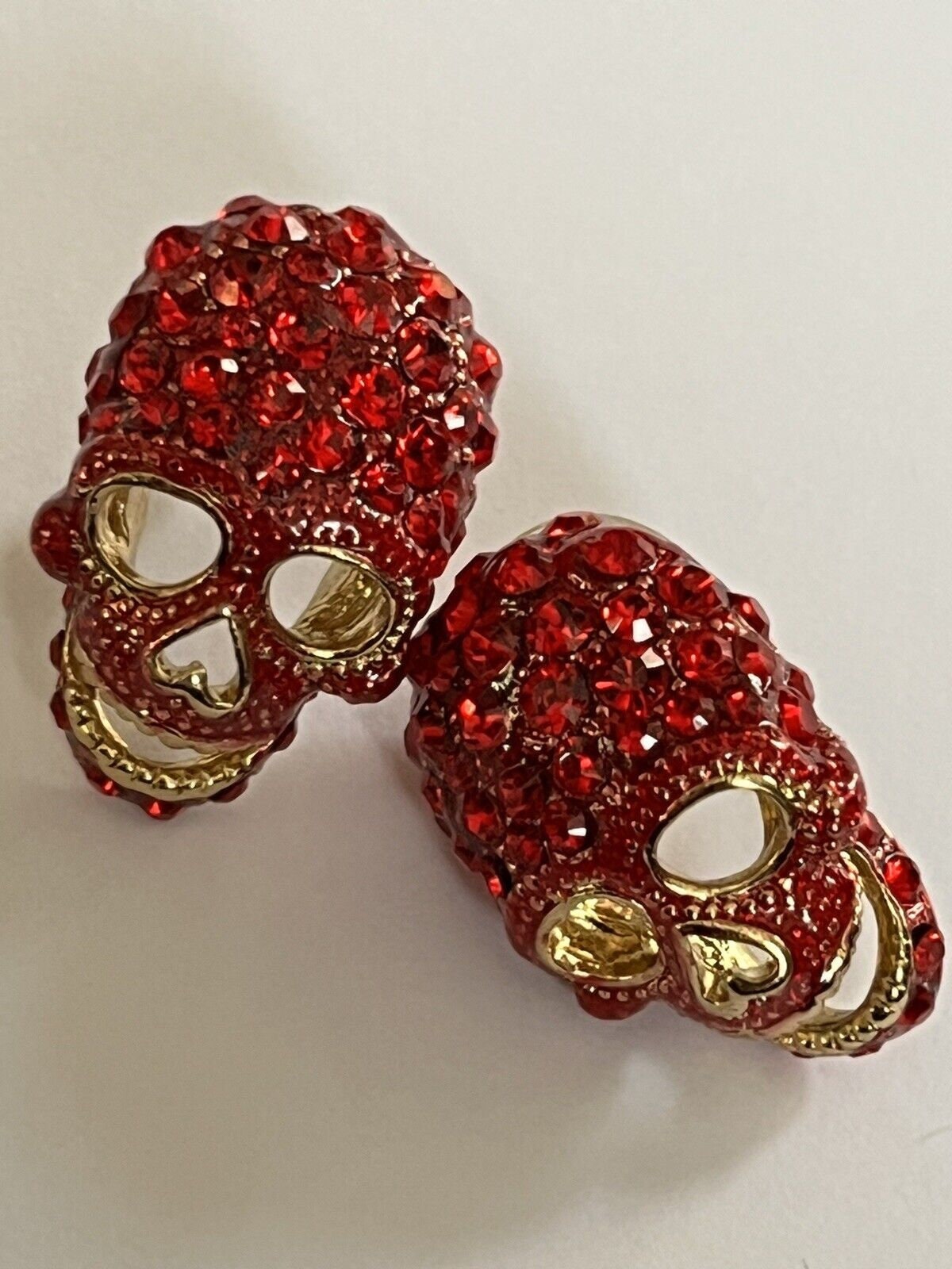 Vintage Butler and Wilson Signed Red Skull Earrings Etsy