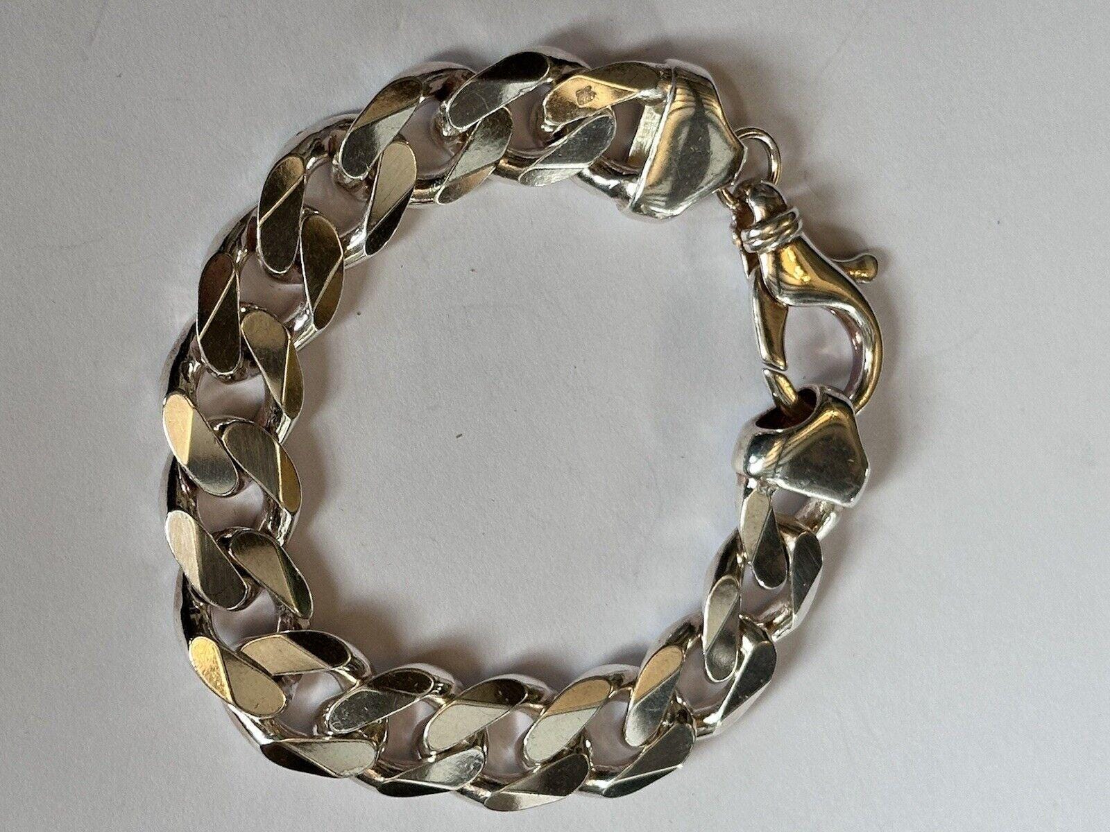 Unisex Silver 925 Heavy Curb Chain Bracelet 70.99g - Etsy