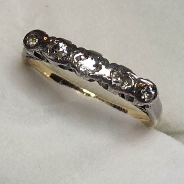 Vintage 18ct Gold Platinum Diamond Ring Size O