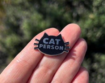 Cat Person Enamel Pin + Free Shipping (no minimum!)