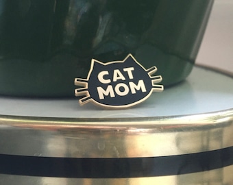 Cat Mom Enamel Pin + Free Shipping (no minimum)