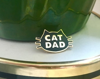 Cat Dad Enamel Pin + Free Shipping (no minimum)