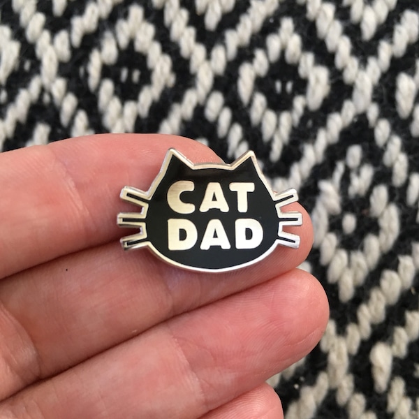 Cat Dad Enamel Pin + Free Shipping (no minimum!)