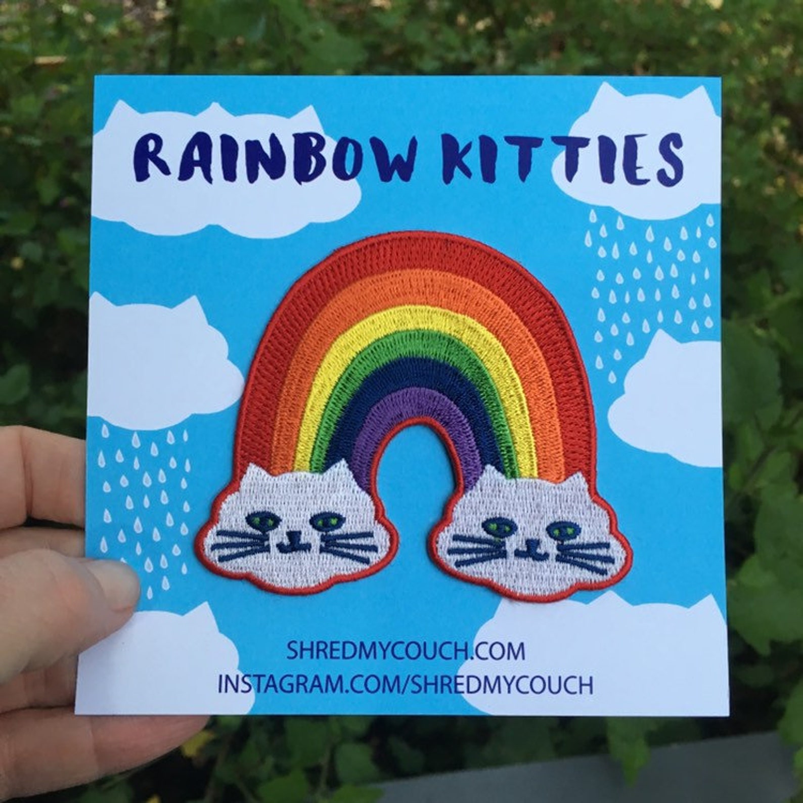 Rainbow Kitties Embroidered Patch Rainbow Cat Patch Best Etsy