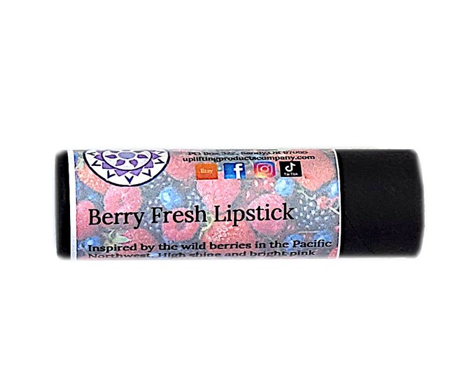 Berry Fresh LipStick - Chemical Free Mineral Pigment Cocoa Butter