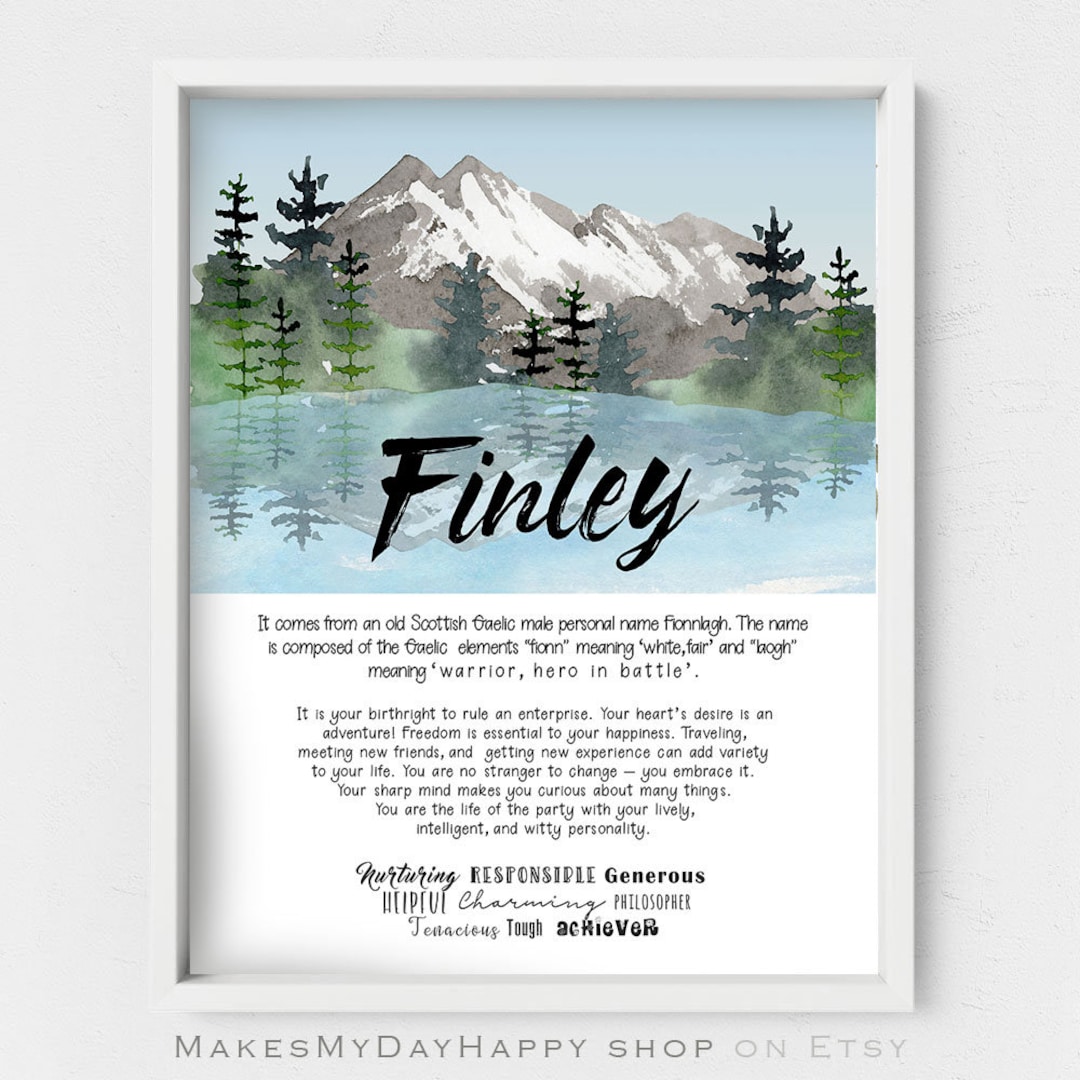 Finley Name Meaning,name Origin Wall Art,custom Name Meaning,name