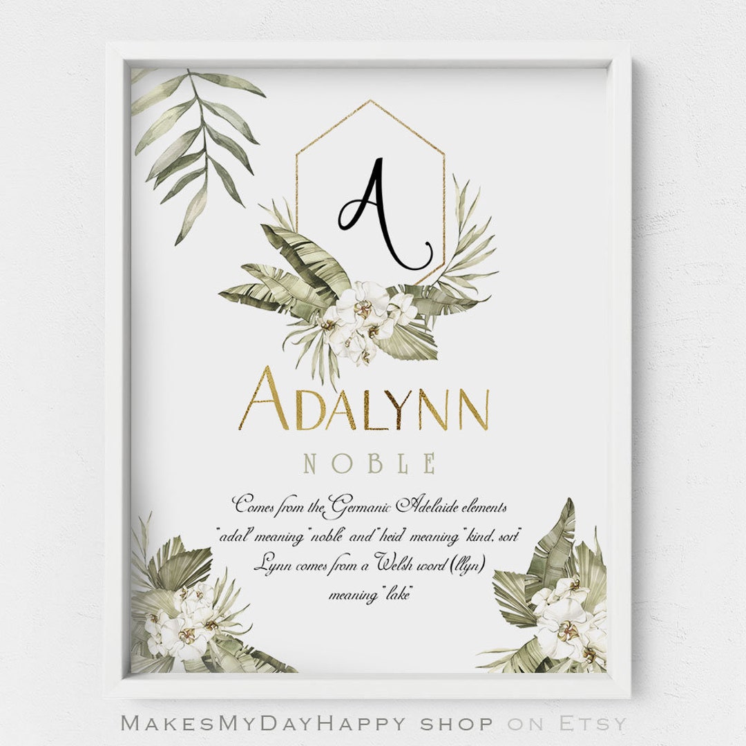 Adalynn Name Meaning,personalized First Name Wall Art,custom Name
