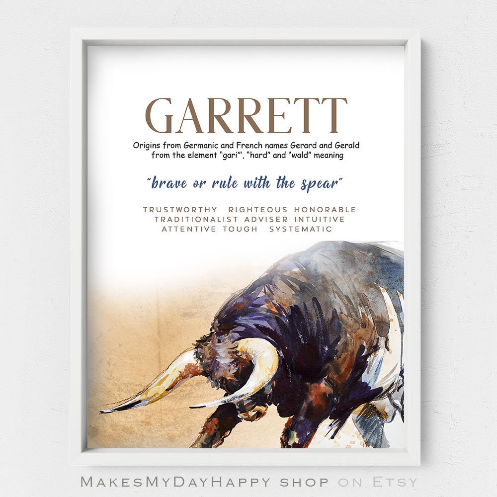 Garrett Meaning Of Namecustom First Name Meaning - Etsy Sweden