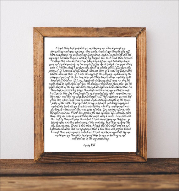 Psalm 139 You Have Searched Me Whole Chapter Kjv And Niv Etsy