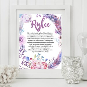 Custom Name Personalized Art Print with Meaning of Name,baby shower gift,nursery art,new mom gift,nursery decor,newborn gift,new baby