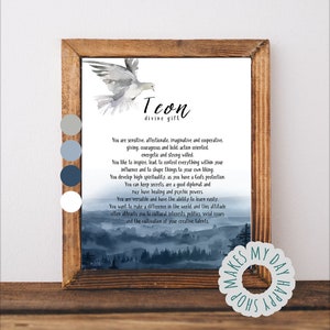 Personalized nursery decor,newborn name meaning,Teon name,Custom Name,Printable Meaning of Name,baby shower gift,new mom gift,new baby