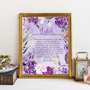 Custom Name Personalized Art Print with Meaning of Name,baby shower gift,nursery art,new mom gift,nursery decor,newborn gift,new baby