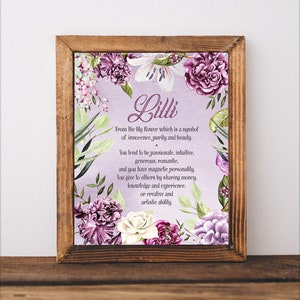 Hadley Custom name meaning,Purple Wild field flowers,First Name Personalized wall Art,Heather field,baby shower gift,nursery room decor 画像 6