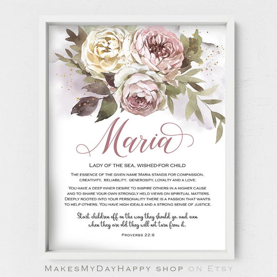 Maria name meaningSign Name home decorCustom name Etsy