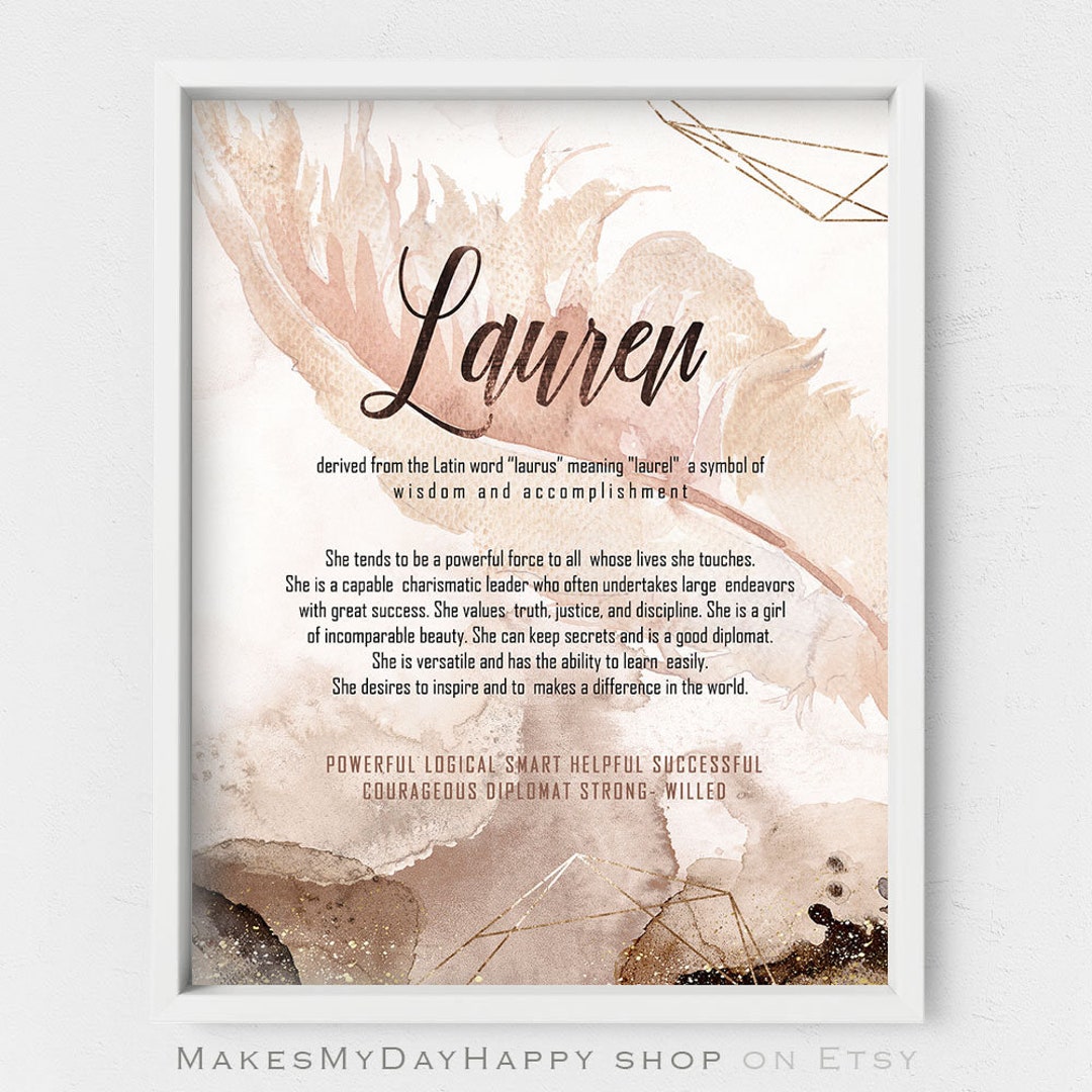 Lauren Name meaning Of Name personalized Gift custom Name Meaning Lauren Name meaning Of Name personalized Gift custom Name Meaning