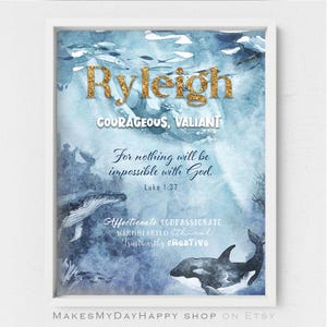 Personalized name meaning decor,Sign Name wall art,Ryleigh name,Custom Printable Meaning of Name,Adult Birthday gift,Best friend present