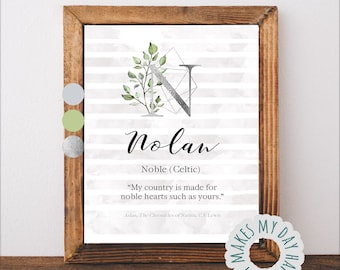 Personalized nursery decor,newborn name meaning,Nolan name,Custom Name,Printable Meaning of Name,baby shower gift,new mom gift,new baby